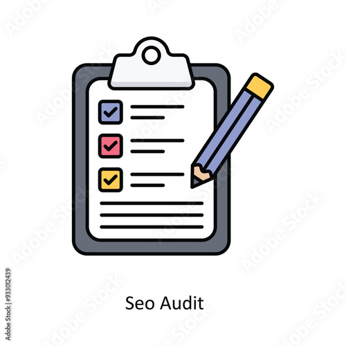 Seo Auditvector filled outline Icon Design illustration. Smart Home and Technology Symbol on White background EPS 10 File