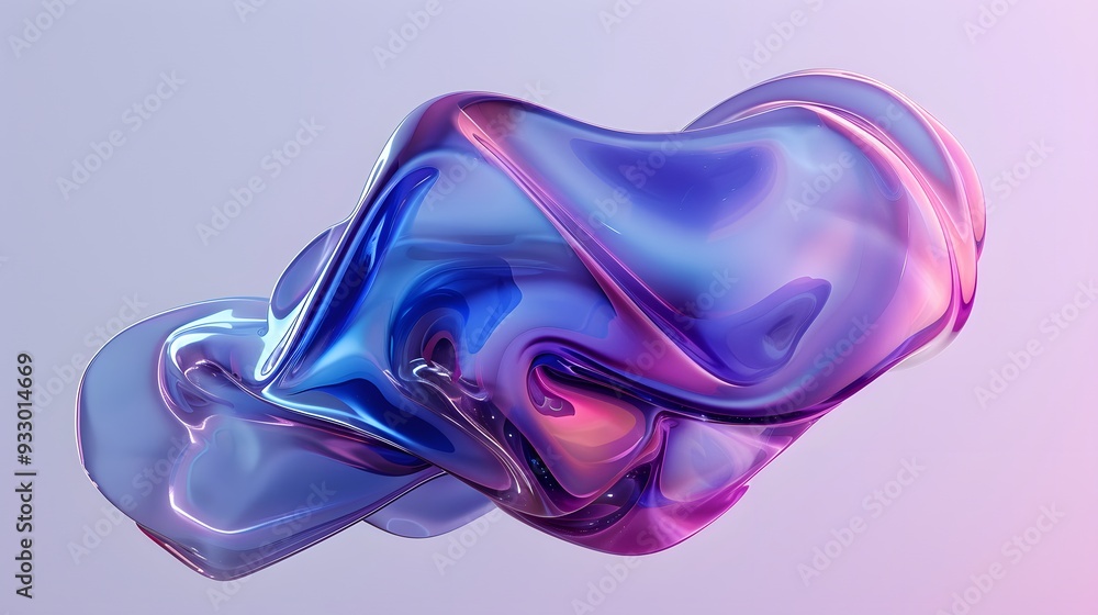 Blue and purple gradient color floating liquid blob. 3d rendering picture. Blue and purple gradient color floating liquid blob. 3d rendering picture.