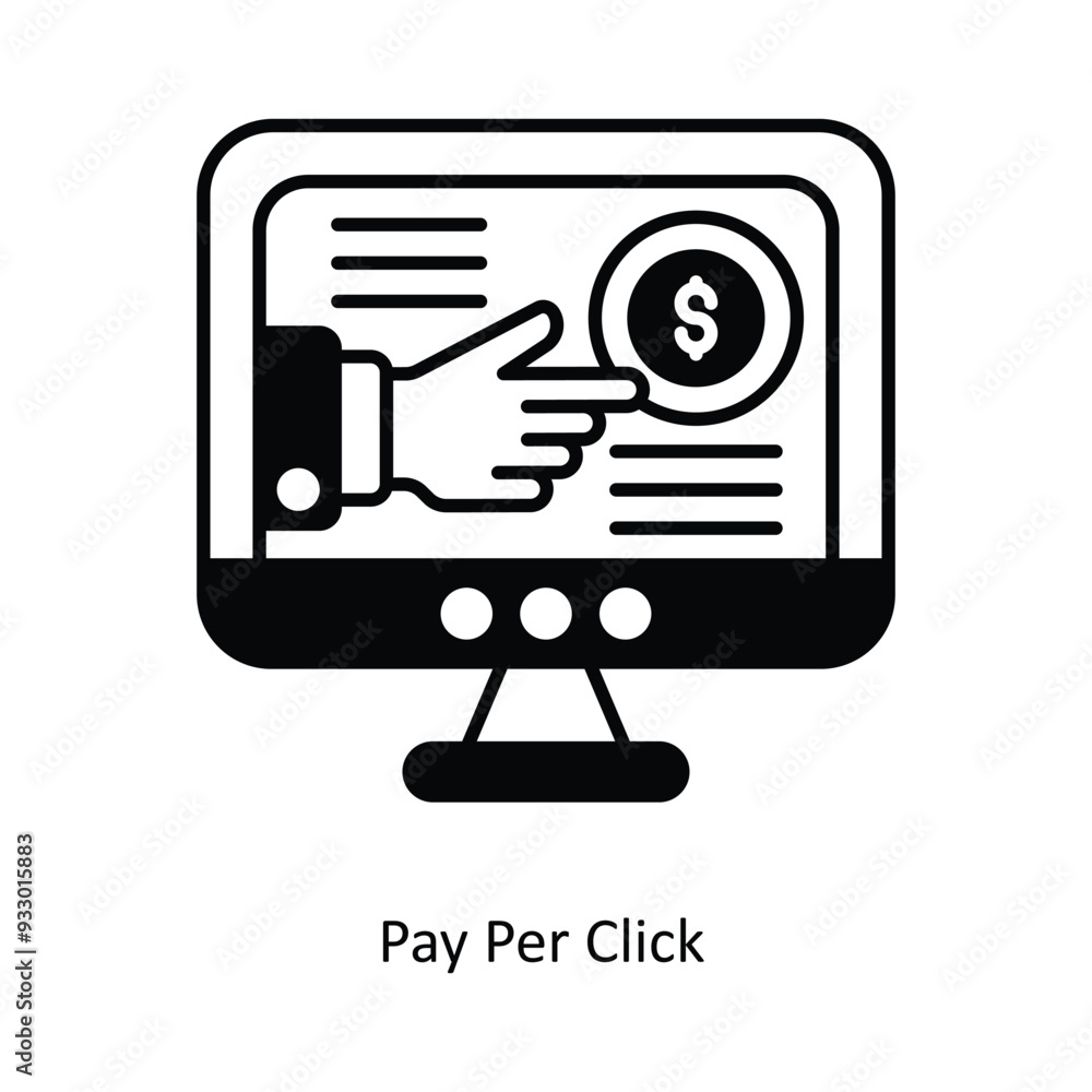 Pay Per Click vector filled outline Icon Design illustration. Smart Home and Technology Symbol on White background EPS 10 File Pay Per Click vector filled outline Icon Design illustration. Smart Home and Technology Symbol on White background EPS 10 File