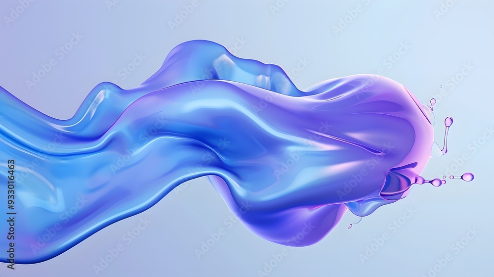 Blue and purple gradient color floating liquid blob. 3d rendering picture. Blue and purple gradient color floating liquid blob. 3d rendering picture.