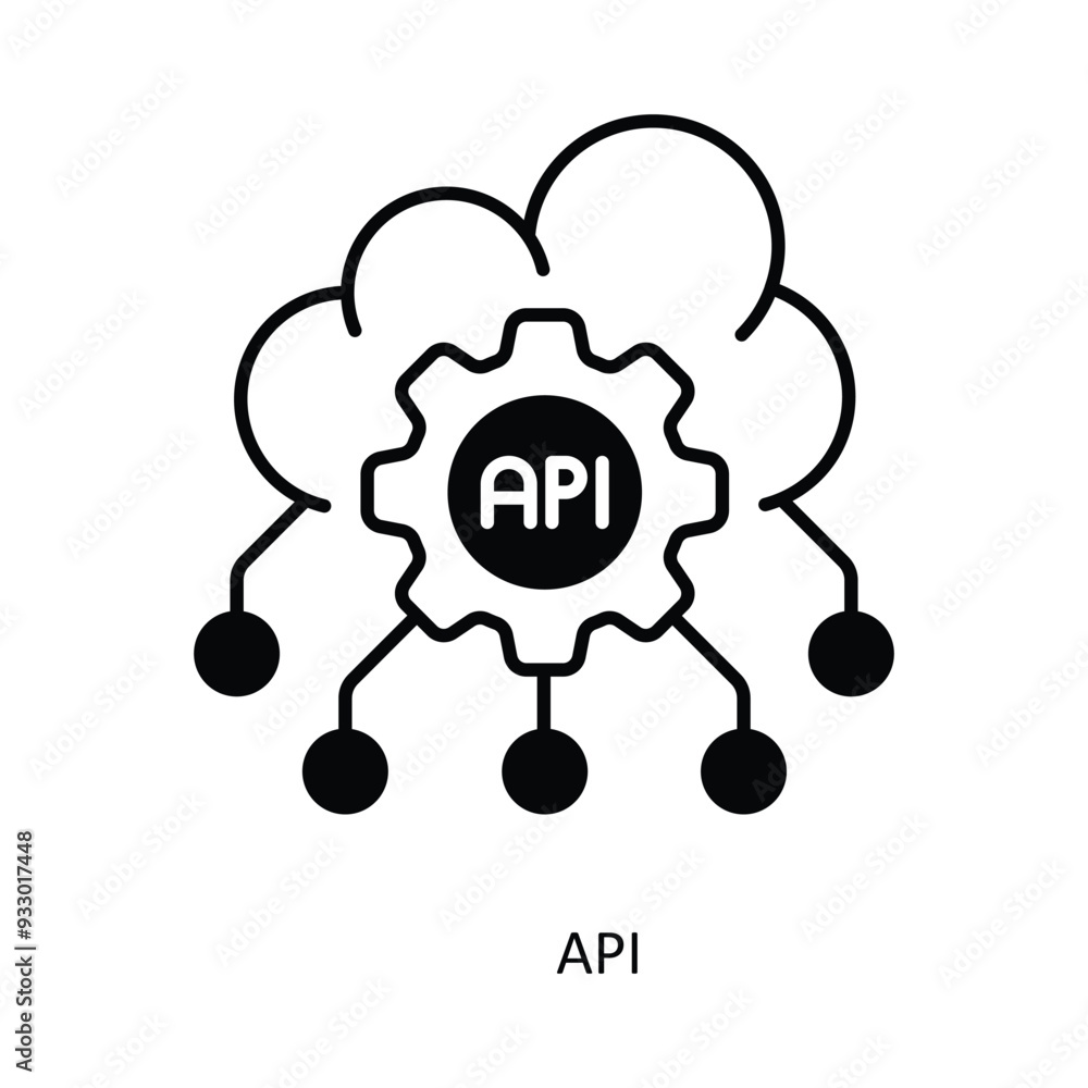 API vector filled outline Icon Design illustration. Smart Home and Technology Symbol on White background EPS 10 File API vector filled outline Icon Design illustration. Smart Home and Technology Symbol on White background EPS 10 File