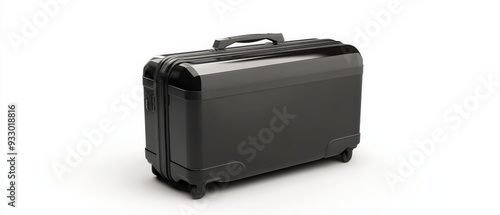 Black Suitcase on White Background.