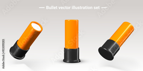 Wide sleeve with bullet. Ammunition for hunting rifle