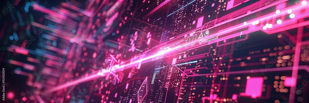 Tech-based line connection, shades of bright red, holographic Tech-based line connection, shades of bright red, holographic