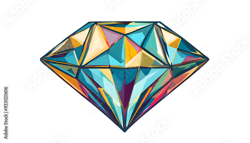 diamond on a isolated on white background. Generative AI.