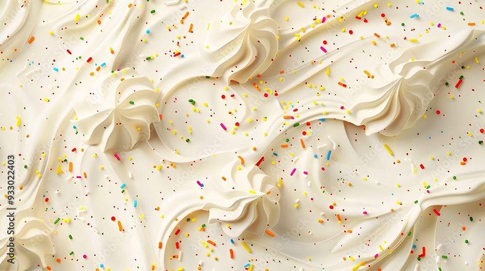 Cake frosting texture background vector with sprinkles on top. Cake frosting texture background vector with sprinkles on top.