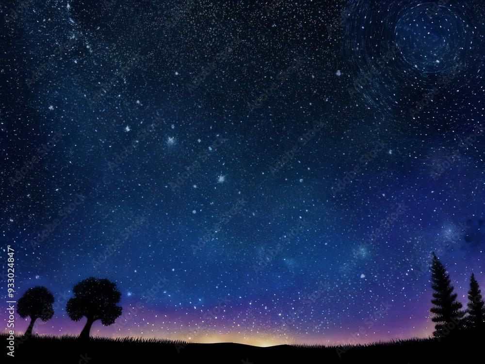 Fototapeta premium 幻想的な夜空に煌めく星々