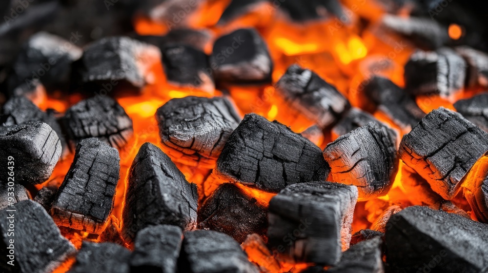 Close-up shot of glowing hot coals. Perfect for illustrating heat, fire, or cooking. Close-up shot of glowing hot coals. Perfect for illustrating heat, fire, or cooking.