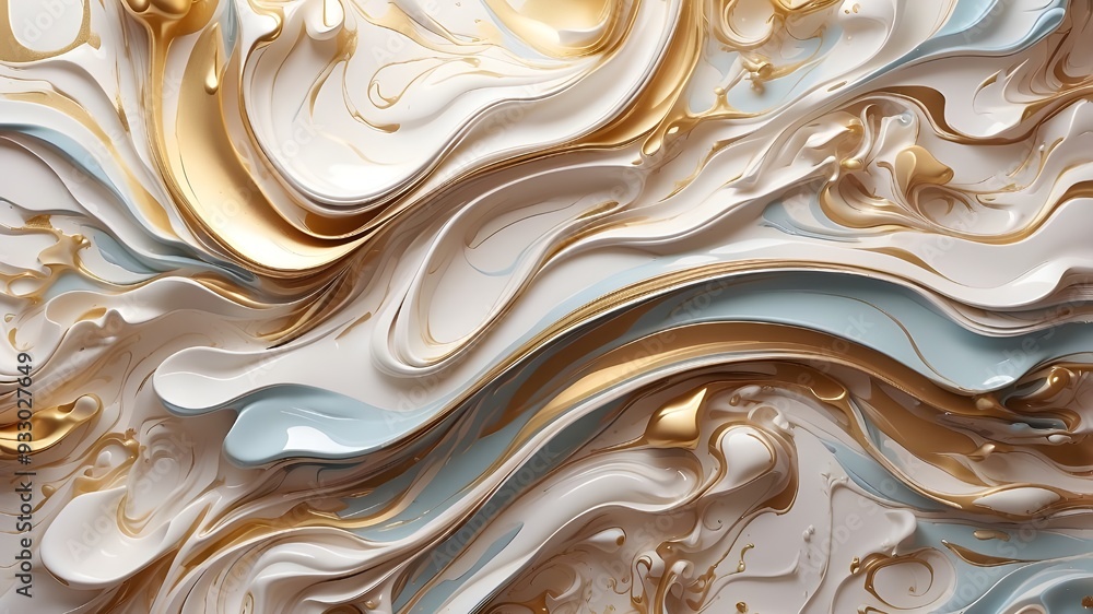 Gorgeous Liquid Swirls in White and Pastel with Gold Glitter. Elegant Poured Acrylic Background. AI generative. Gorgeous Liquid Swirls in White and Pastel with Gold Glitter. Elegant Poured Acrylic Background. AI generative.