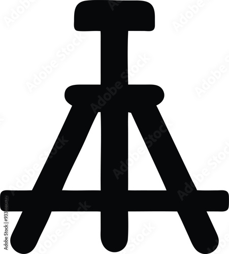 a black and white silhouette of a tripod