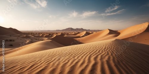 Fototapeta Naklejka Na Ścianę i Meble -  A large sand dune in the middle of a desert.