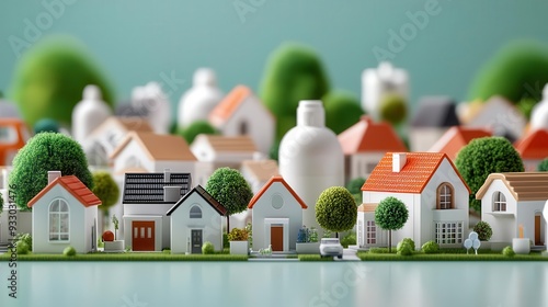 Wallpaper Mural Residential community, safe and profitable investment, 3D illustration Torontodigital.ca