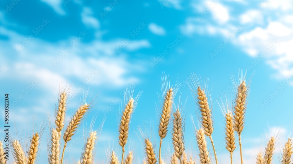 Golden wheat field with a beautiful sky and clouds Golden wheat field with a beautiful sky and clouds