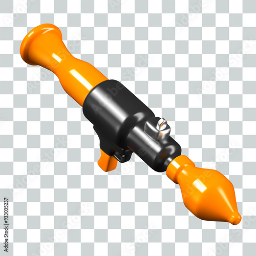 Grenade launcher with projectile. Modern long range weapons. Anti tank mobile installation
