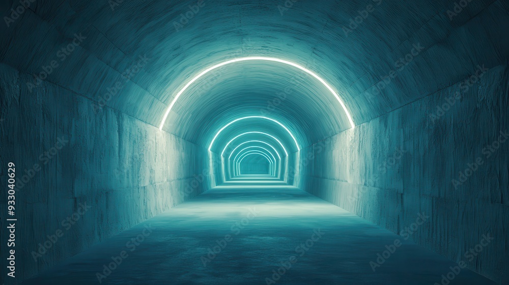 A futuristic tunnel illuminated with soft neon lights, creating a mesmerizing and serene atmosphere for exploration. A futuristic tunnel illuminated with soft neon lights, creating a mesmerizing and serene atmosphere for exploration.
