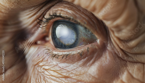 Cataract concept. Senior woman's eye, closeup