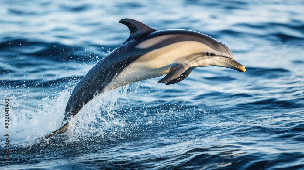 Fototapeta premium Dolphin Leaping Through the Waves