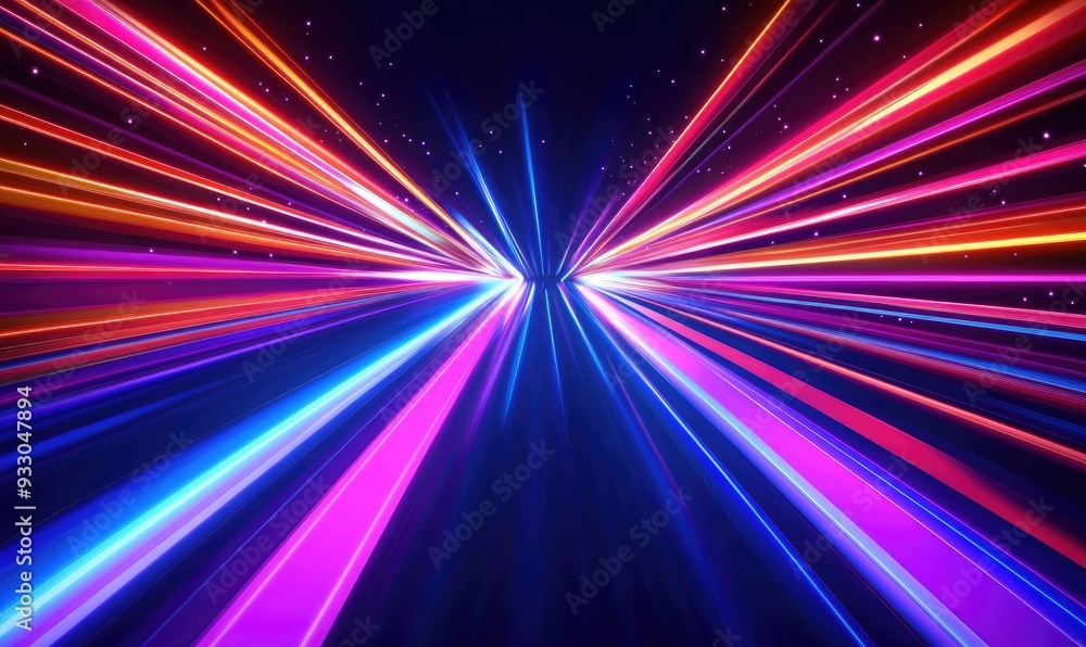 Abstract Neon Light Rays in a Dynamic Speed Burst Abstract Neon Light Rays in a Dynamic Speed Burst