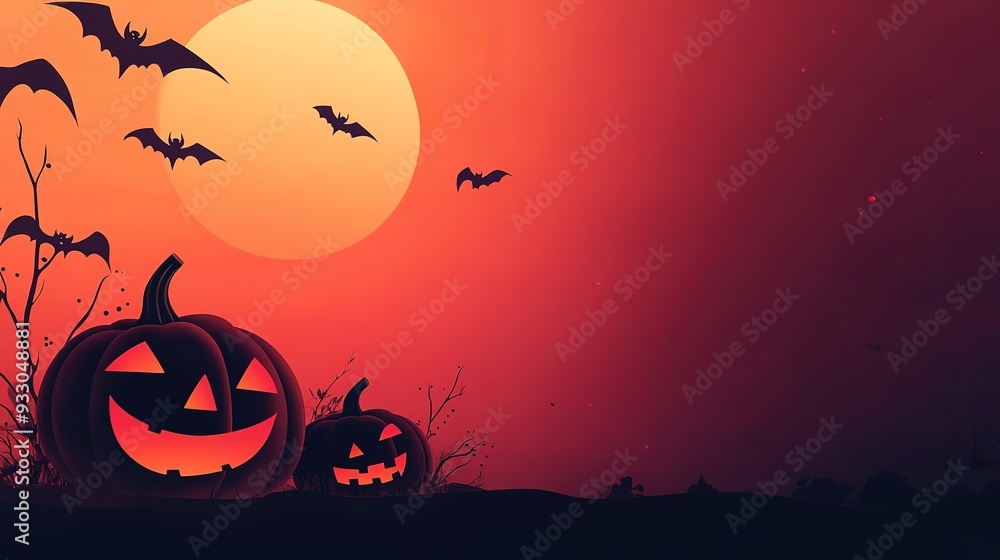 Cartoon illustrations of pumpkins, castles and bats in the background to celebrate Halloween.AI generated. Cartoon illustrations of pumpkins, castles and bats in the background to celebrate Halloween.AI generated.