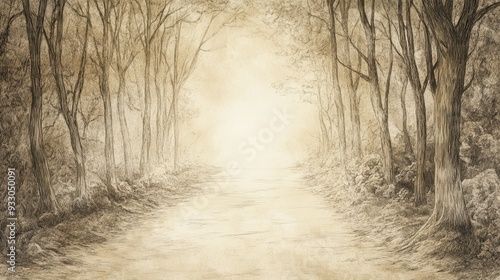 Biblical Illustration of a Path Winding Through a Dark Forest with Light Ahead, Representing the Righteous Journey Trusting in God's Guidance, Psalms 37