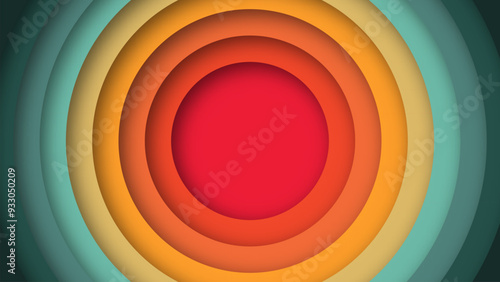 Abstract 1970s 1960s and 1950s background design in the form of circles with perforations in retro style. illustration. Copy space for text.