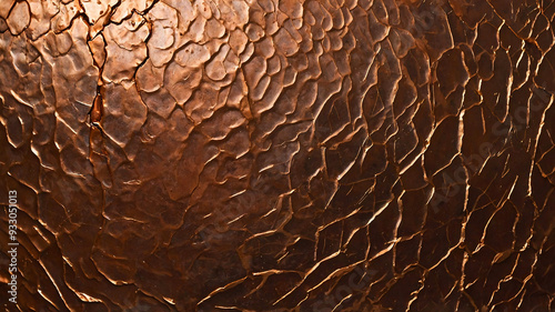 A high-resolution image depicting an abstract cracked surface with a rusted brown color, emphasizing texture and depth.