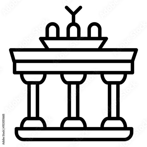 Brandenburg Gate Icon Style