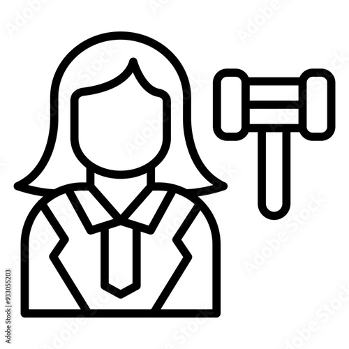 Judge Female Icon Style