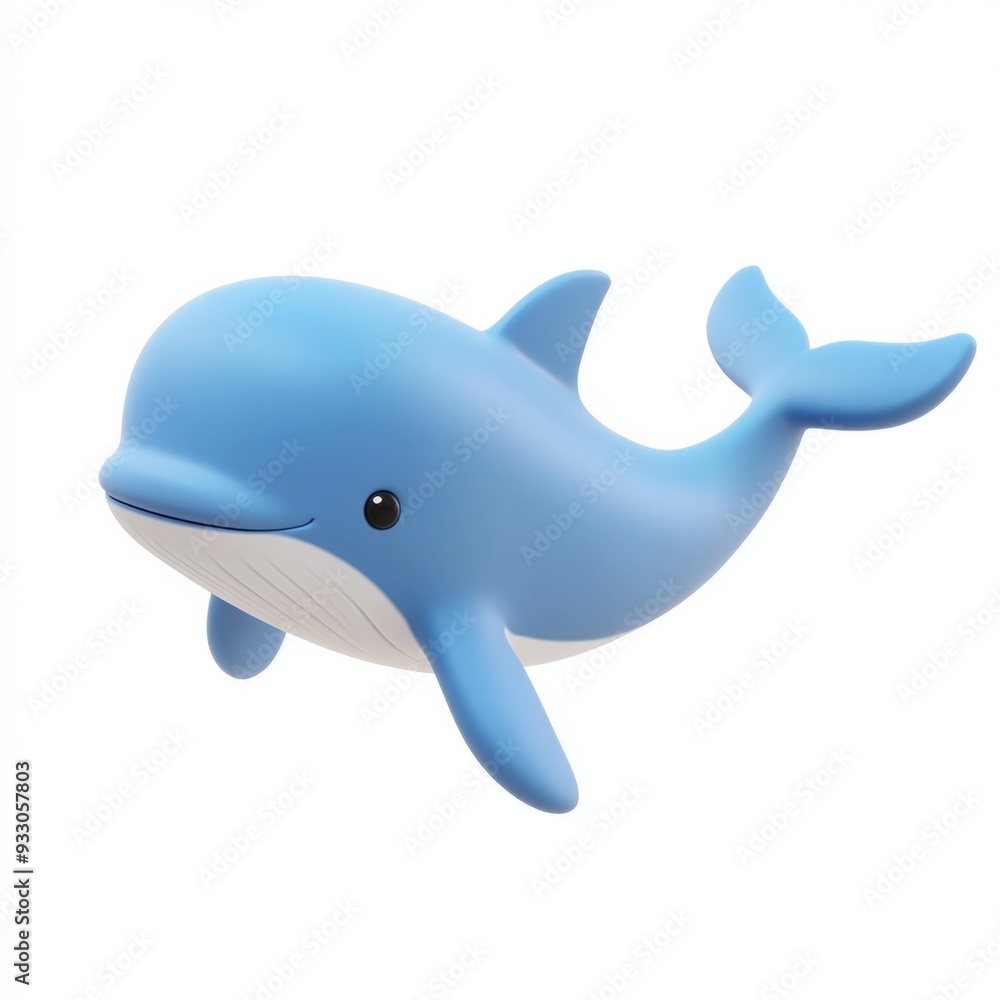 3D render of a plasticine blue whale on a white background 3D render of a plasticine blue whale on a white background