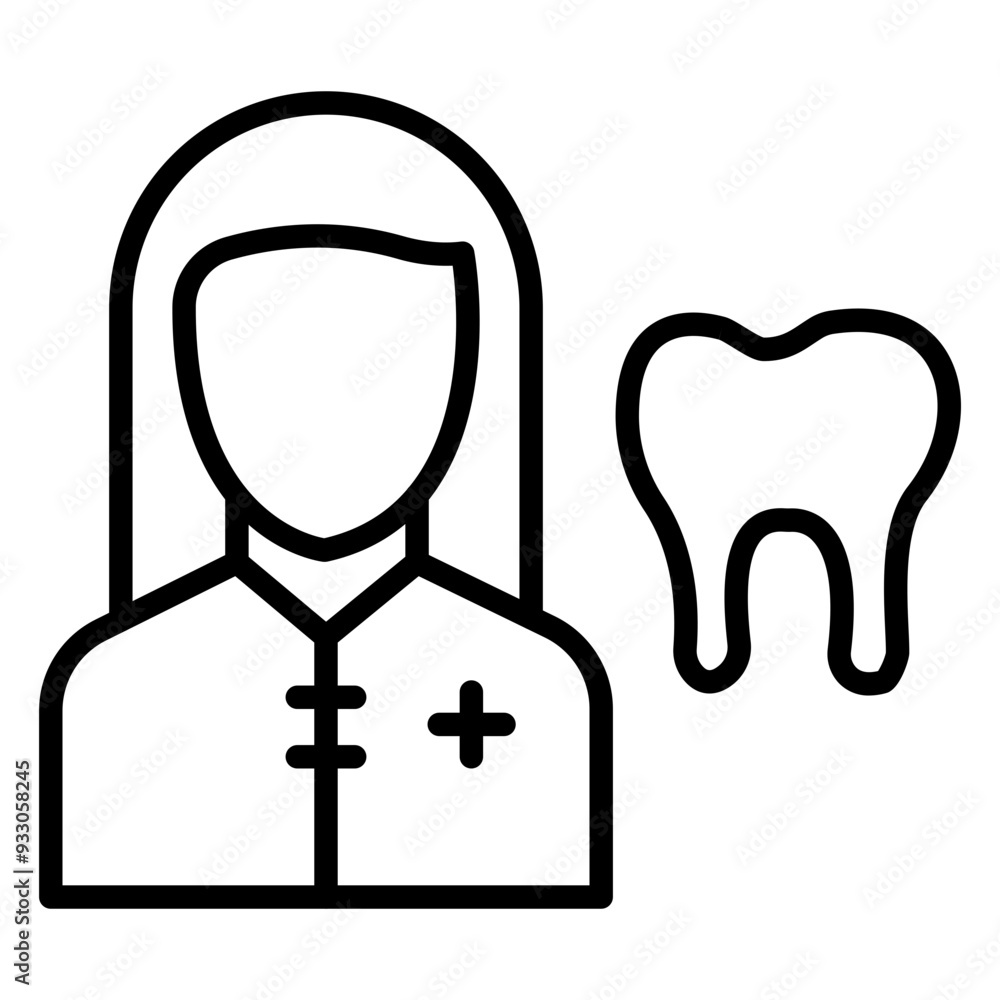 Dentist Female Icon Style Dentist Female Icon Style