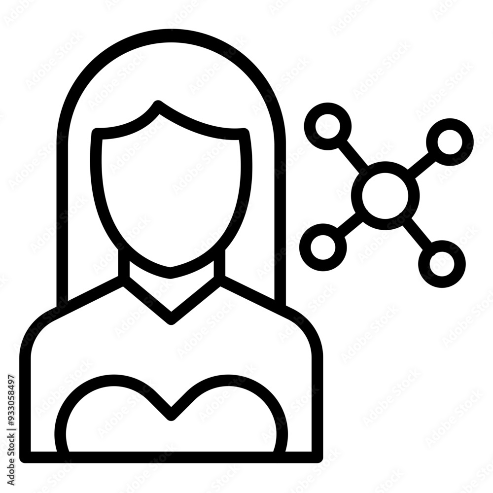Network Specialist Female Icon Style Network Specialist Female Icon Style