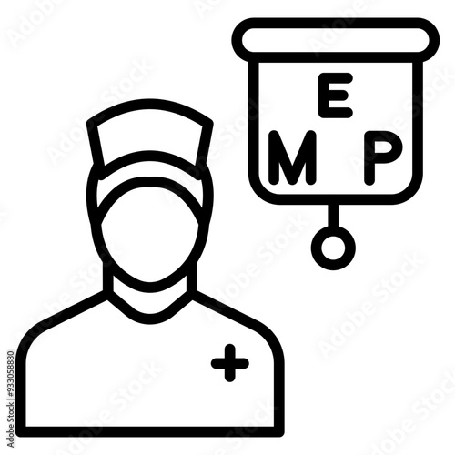 Ophthalmic Nurse Male Icon Style