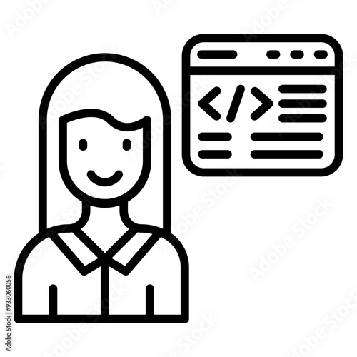 Citizen Developer Female Icon Style