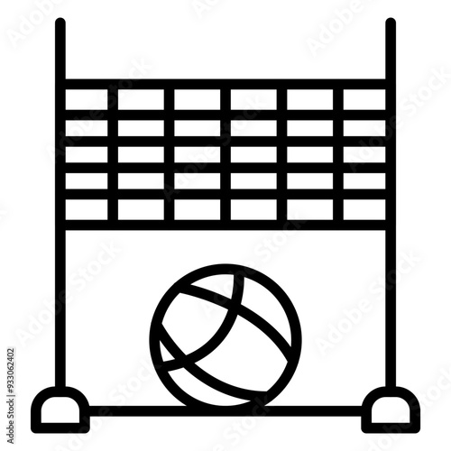 Beach Volleyball Icon Style