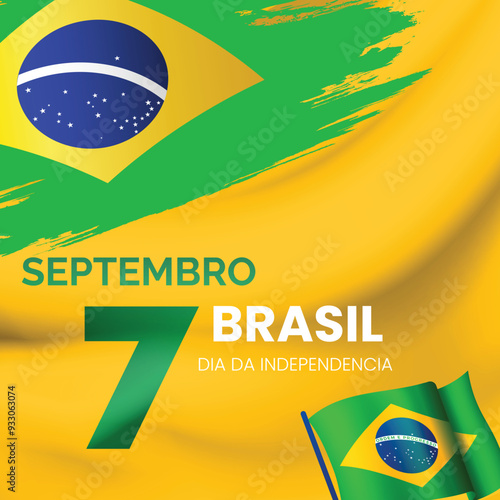 Gradient instagram posts collection for sete de setembro celebration