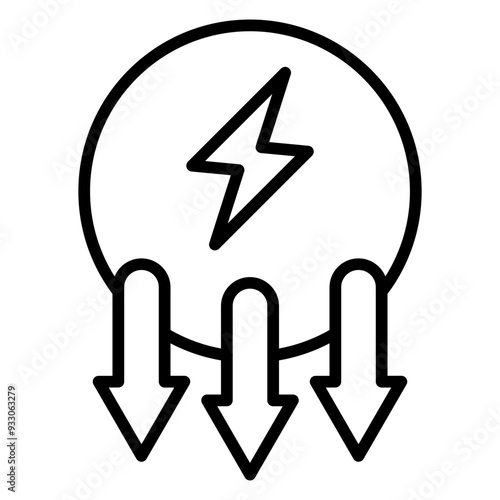 Reduce Energy Consumption Icon Style