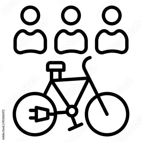 Electric Bike Share Icon Style