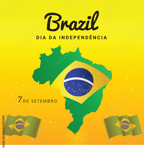 Realistic background for brazilian independence day celebration