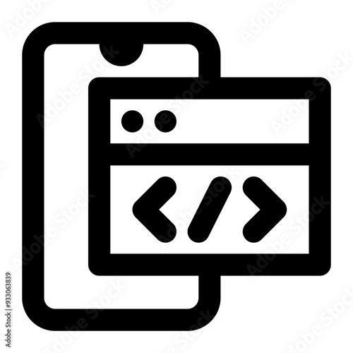front end, mobile programming, mobile app, development, app development, application outline icon
