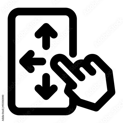 gestures, finger actions, control, smartphone, mobile, touchscreen outline icon
