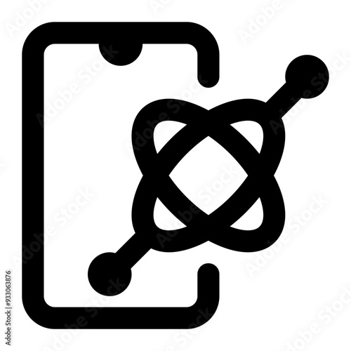 gyroscope, sensor, orientation, mobile, smartphone, feature outline icon