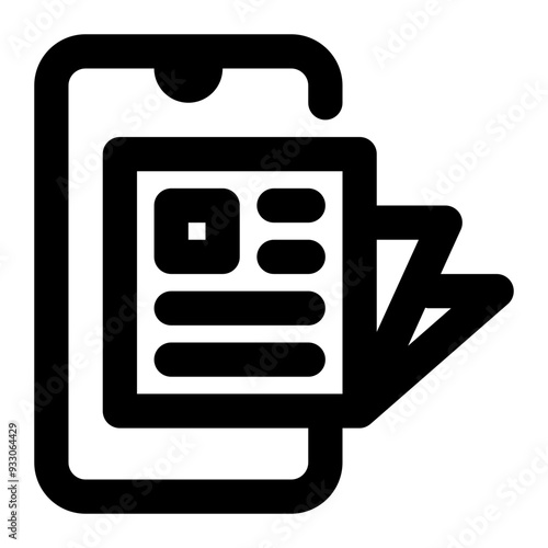 news, blog, magazine app, news app, mobile app, application outline icon