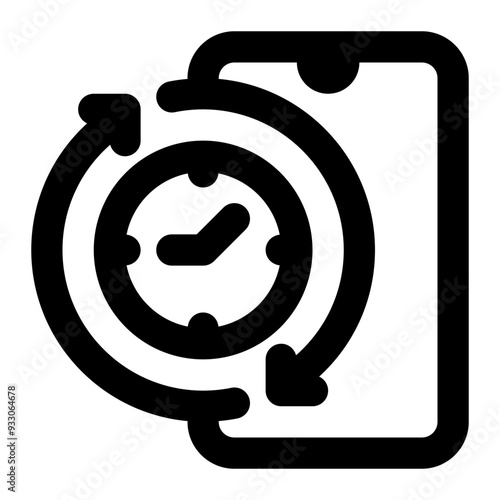 real time, mobile, smartphone, availability, recovery time, time outline icon