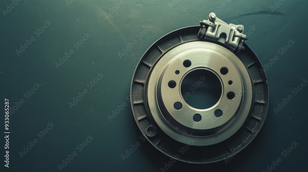 A sleek, circular mechanical part with bolts and holes, resting on a dark surface, highlighting its engineering precision. A sleek, circular mechanical part with bolts and holes, resting on a dark surface, highlighting its engineering precision.