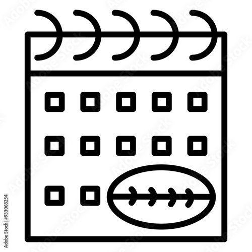Rugby Match Date Icon Style