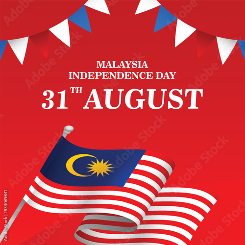 Gradient background for malaysia independence day celebration