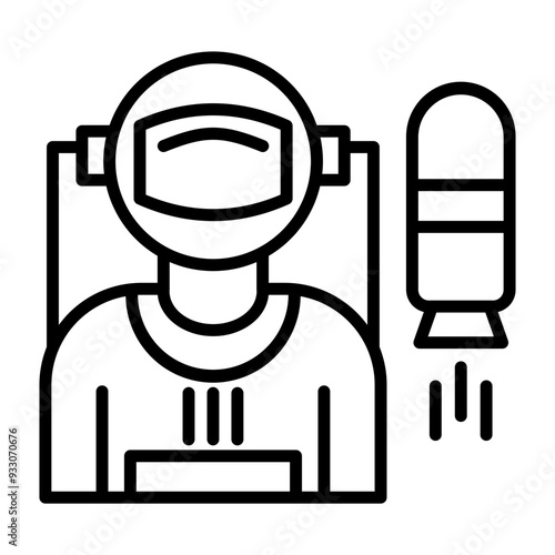 Astronaut Flying Icon Style