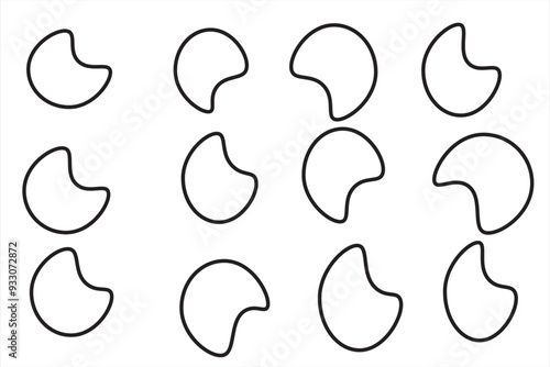 Blob shape. Amoeba form. Circle vector drop. Liquid spot. Blob vector set. Isolated drop shape on white background.