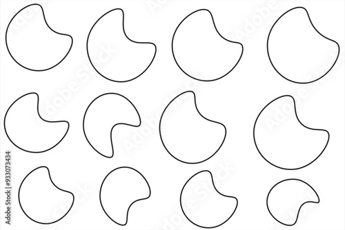 Blob shape. Amoeba form. Circle vector drop. Liquid spot. Blob vector set. Isolated drop shape on white background.