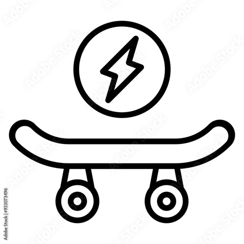 Electric Skateboard Icon Style